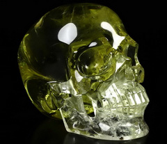 Top Quality Gemstone 5.1" Citrine Carved Crystal Skull,Super Realistic, Crystal Healing