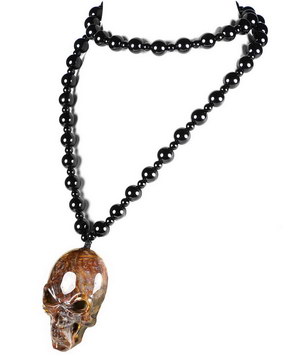 Gemstone Inside Diameter(380 mm) Red Pietersite Carved Crystal Skull Pendant, Crystal Healing