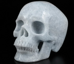 Huge 5.1" Blue Calcite Carved Crystal Skull,Super Realistic, Crystal Healing