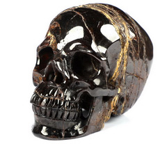 GEMSTONE Huge 4.0" Garnet Carved Crystal Skull,Super Realistic, Crystal Healing