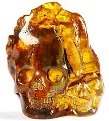 Gemstone 1.9" Baltic Amber Carved Crystal Skull, Crystal Healing
