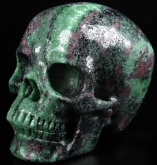 Huge 5.1" Ruby Zoisite Carved Crystal Skull,Super Realistic, Crystal Healing