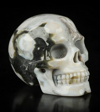 2.0" Ocean Jasper Carved Crystal Skull,Realistic, Crystal Healing