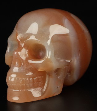 2.0" Agate Carved Crystal Skull,Realistic, Crystal Healing
