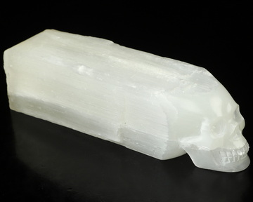 6.1" Selenite Carved Crystal Skull, Crystal Healing