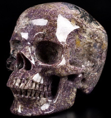 Gemstone 5.1" Russian Charoite Carved Crystal Skull,Super Realistic, Crystal Healing