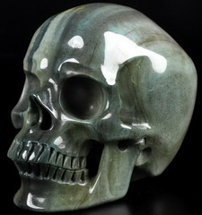 Huge 5.0" Polychrome Jasper Carved Crystal Skull,Super Realistic, Crystal Healing