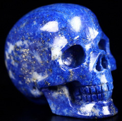 Gemstone 1.4" Lapis Lazuli Carved Crystal Skull,Realistic, Crystal Healing