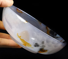 6.3" Premium Brazilian Agate Carved Crystal Bowl, Crystal Healing