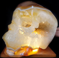 7.5" Agate Geode Crystal Skull,Super Realistic, Crystal Healing