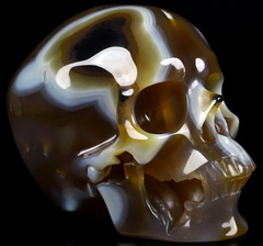 Huge 5.1" Agate Geode Carved Crystal Skull,Realistic, Crystal Healing
