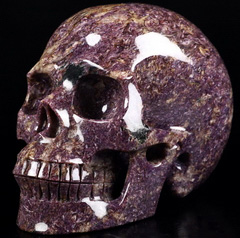 Gemstone 5.0" Russian Charoite Carved Crystal Skull,Realistic, Crystal Healing