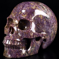 Gemstone 5.0" Russian Charoite Carved Crystal Skull,Realistic, Crystal Healing