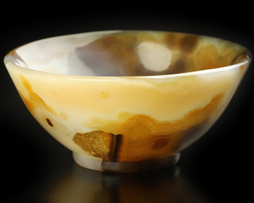 3.4" Premium Brazilian Agate Carved Crystal Bowl, Crystal Healing