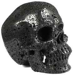 5.1" Hot Lava Stone Carved Crystal Skull,Super Realistic, Crystal Healing
