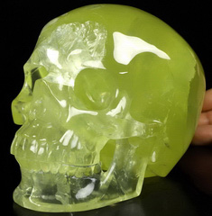 6.0" Citrine Carved Crystal Skull,Super Realistic, Crystal Healing