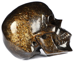 Gemstone 5.1" Korea Garnet Carved Crystal Skull,Super Realistic, Crystal Healing