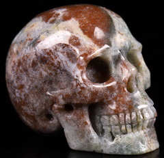 2.0" Red Moss Agate Carved Crystal Skull,Realistic, Crystal Healing