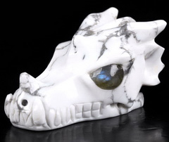 2.0" Howlite Carved Crystal Skull,Realistic, Crystal Healing
