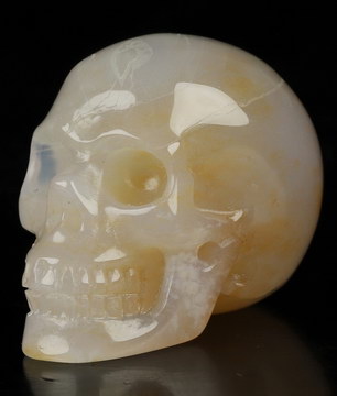 0.9" Agate Carved Crystal Skull, Crystal Healing