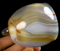 4.2" Premium Brazilian Agate Carved Crystal Dragon Head Cup,Realistic, Crystal Healing