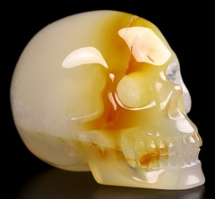 GEODE 1.2" Agate Carved Crystal Skull,Realistic, Crystal Healing