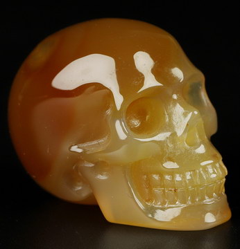 1.1" Agate Carved Crystal Skull,Realistic, Crystal Healing