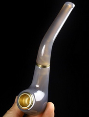 6.2" Premium Brazilian Agate Carved Crystal Smoky Pipe, Crystal Healing