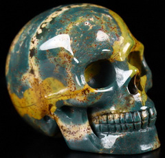 2.0" Bloodstone Carved Crystal Skull Realistic, Crystal Healing