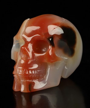 GEODE 2.0" Agate Carved Crystal Skull,Realistic, Crystal Healing