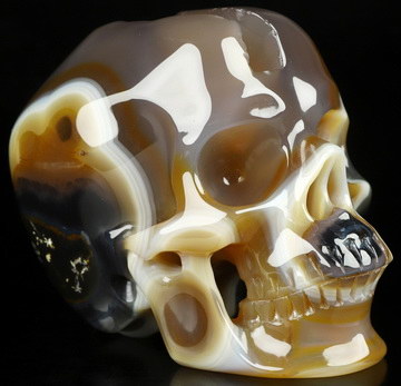 5.1" Premium Brazilian Agate Carved Crystal Skull,Super Realistic, Crystal Healing