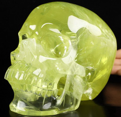 Gemstone Lifesized 6.4" Citrine Carved Crystal Skull,Super Realistic, Crystal Healing