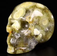 1.2" Ocean Jasper Carved Crystal skull,Realistic, Crystal Healing
