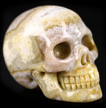 1.2" Ocean Jasper Carved Crystal Skull,Realistic, Crystal Healing