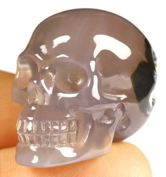 1.2" Agate Carved Crystal Skull,Realistic, Crystal Healing