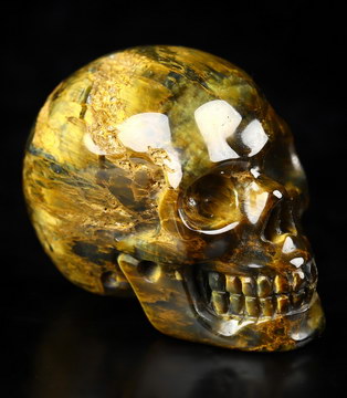 1.2" New Pietersite Carved Crystal skull,Realistic, Crystal Healing