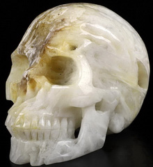 Huge 5.0" Geode Fluorite Carved Crystal Skull,Realistic, Crystal Healing