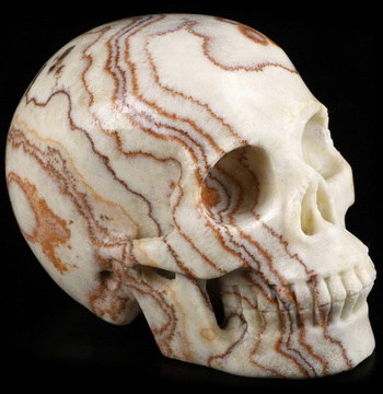 5.1" Eastern Jasper Carved Crystal Skull,Realistic, Crystal Healing