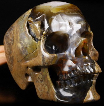Lifesized 6.8" Dinosaur Egg Agate Carved Crystal skull,Super Realistic, Crystal Healing