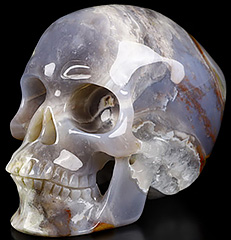 4.1" Premium Brazilian Agate Carved Crystal Skull,Super Realistic, Crystal Healing
