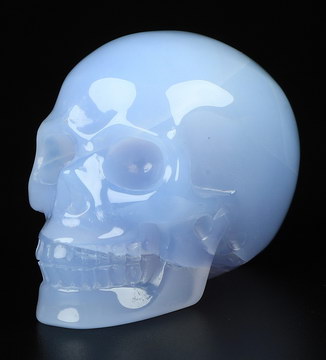 Gemstone 1.5" Blue Chalcedony Carved Crystal Skull,Realistic, Crystal Healing