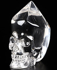 Clear 2.1" Quartz Rock Crystal Carved Crystal Skull, Crystal Healing