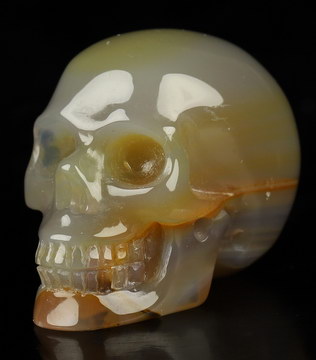 1.2" Agate Carved Crystal Skull,Realistic, Crystal Healing