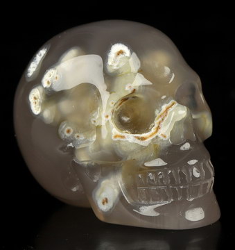 1.2" Sakura Agate Carved Crystal Skull,Realistic, Crystal Healing