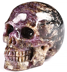 1.2" Russian Charoite Carved Crystal Skull,Realistic, Crystal Healing