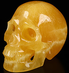 Huge 5.0" Beeswax Jade Carved Crystal Skull,Realistic, Crystal Healing