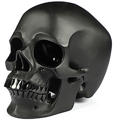 5.1" Frosted Black Obsidian Carved Crystal Skull,Super Realistic, Crystal Healing