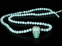 1.2" Chrysoprase Carved Crystal Skull Pendant,Realistic, Crystal Healing