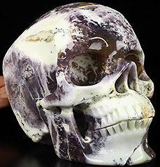Lifesized 6.9" Chinese Painting Opal Carved Crystal Skull,Super Realistic, Crystal Healing