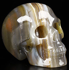 2.0" Premium Brazilian Agate Carved Crystal Skull,Realistic, Crystal Healing